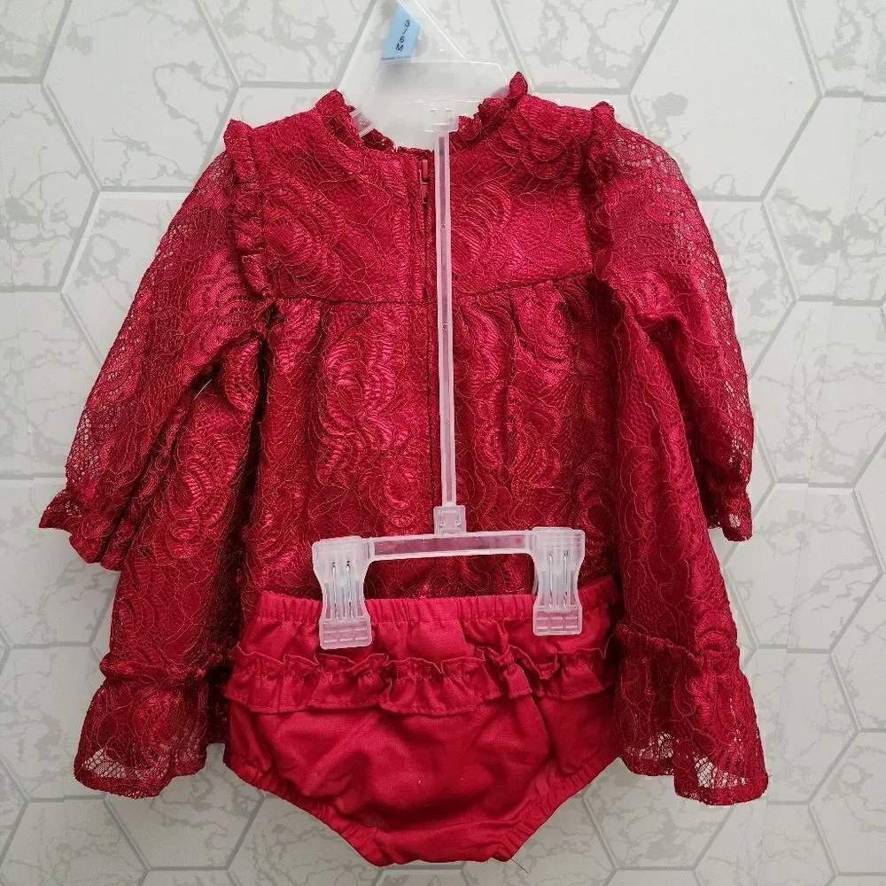Nwt Holiday Christmas Valentine's Day  Baby Girl's Lace Dress